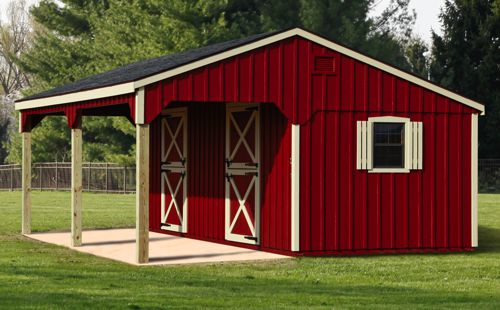Horse Barns with Overhang